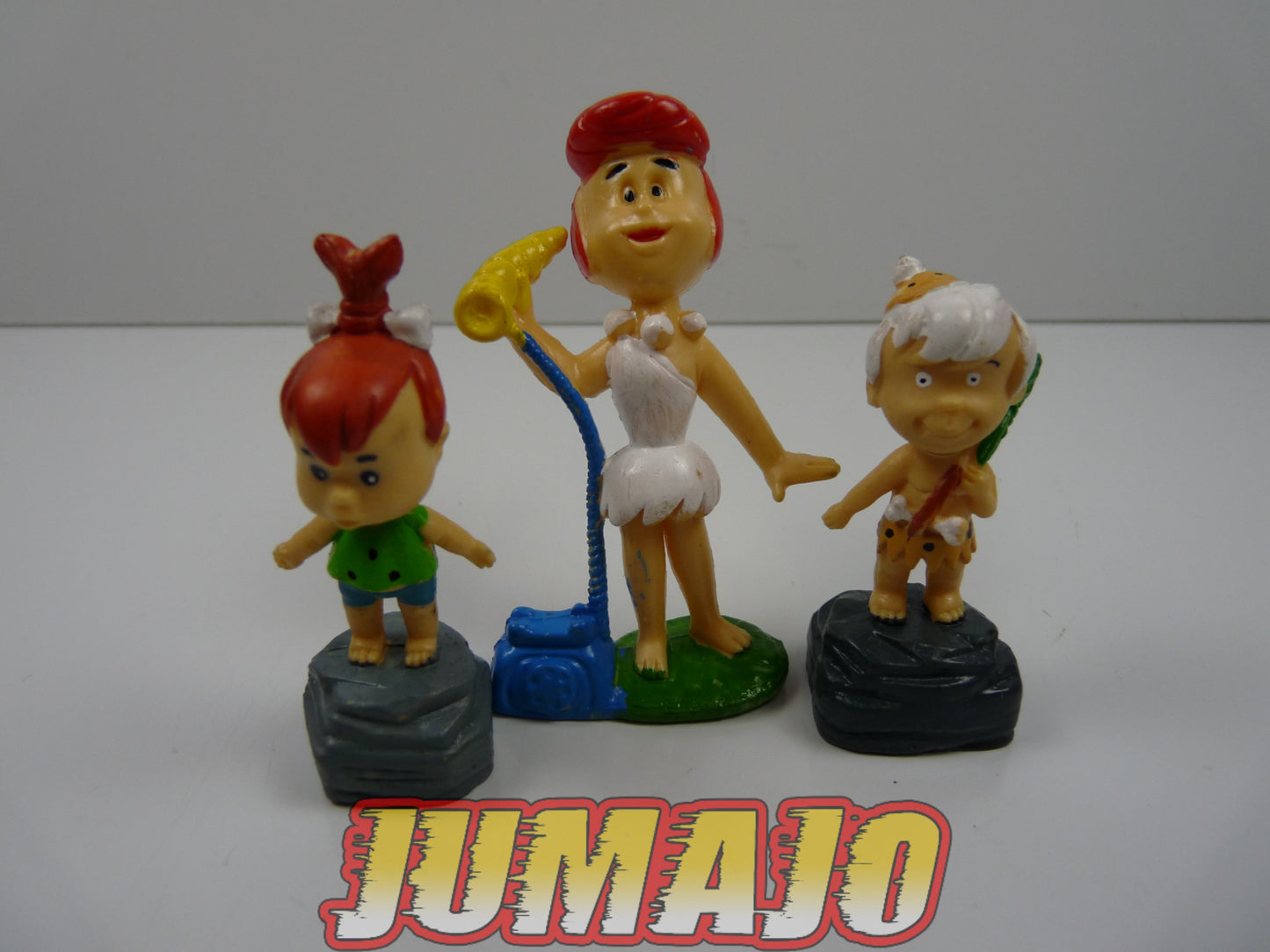 FIG5 lot 3 figurines PVC Hanna Barbera Miniland : Famille Pierrafeu