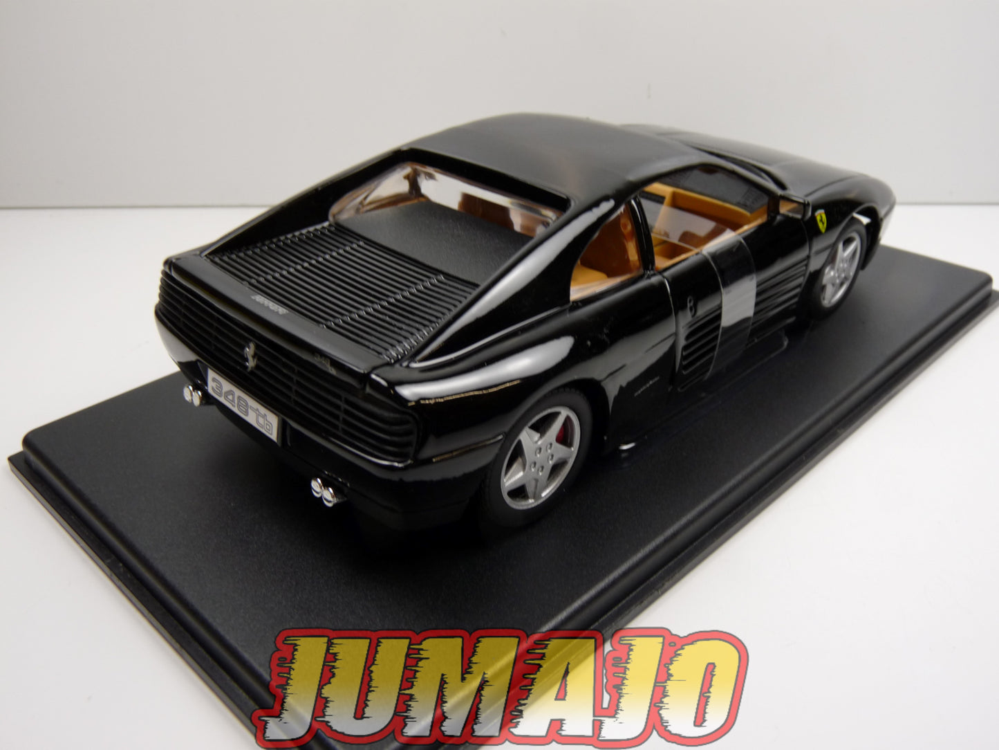 FVQ39 Voiture 1/24 BURAGO HACHETTE FERRARI GT BOITE CASSÉE : 348 TB 1989 Noire