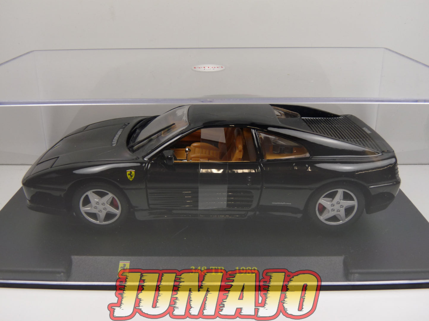 FVQ39 Voiture 1/24 BURAGO HACHETTE FERRARI GT BOITE CASSÉE : 348 TB 1989 Noire