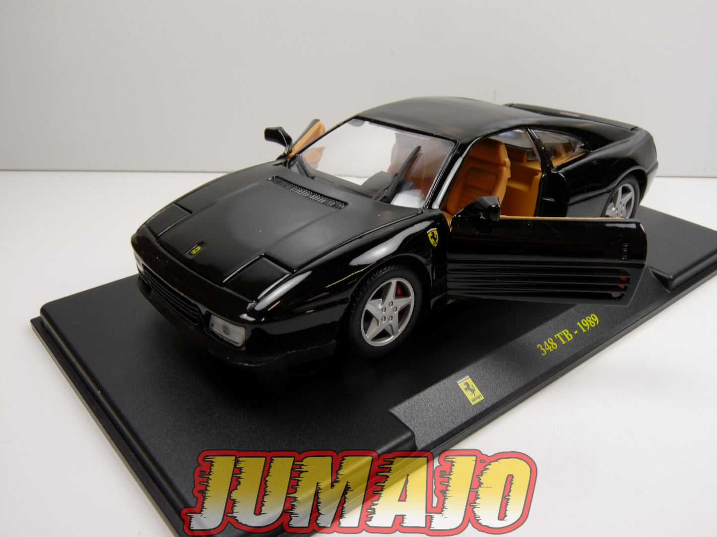 FVQ39 Voiture 1/24 BURAGO HACHETTE FERRARI GT BOITE CASSÉE : 348 TB 1989 Noire