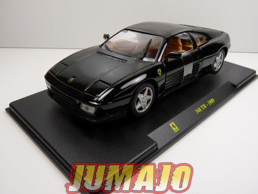 FVQ39 Voiture 1/24 BURAGO HACHETTE FERRARI GT BOITE CASSÉE : 348 TB 1989 Noire