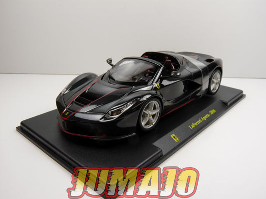 FVQ53 Voiture 1/24 BURAGO HACHETTE FERRARI GT : LaFerrari Aperta 2016 Noire