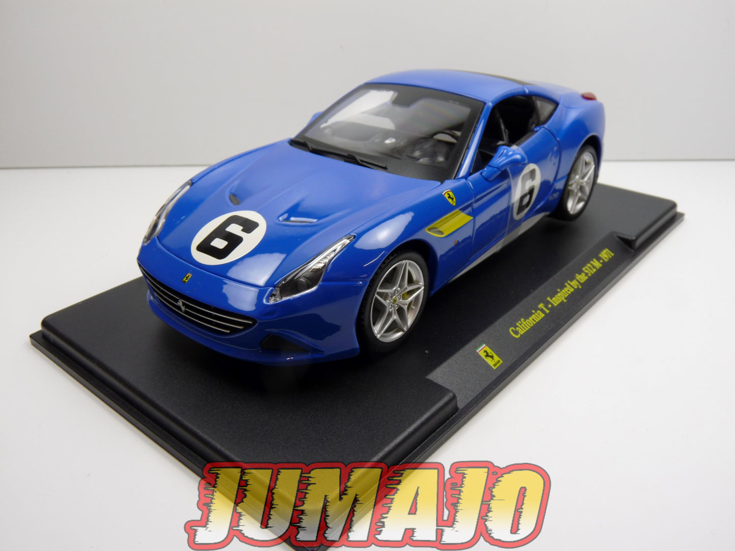 FVQ54 Voiture 1/24 BURAGO HACHETTE FERRARI GT BOITE CASSÉE : California T 1971 Bleu