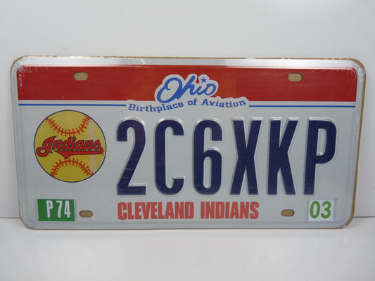 PA131 PLAQUE métal immatriculation AMERICAINE USA 15 X 30 cm : OHIO Indians