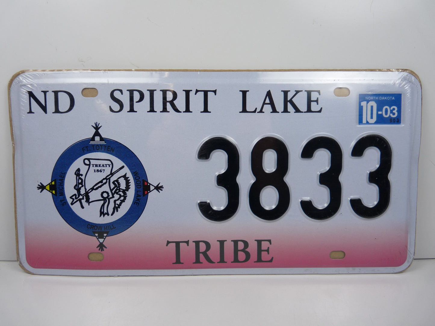 PA137 PLAQUE métal immatriculation AMERICAINE USA 15 X 30 cm : ND SPIRIT LAKE