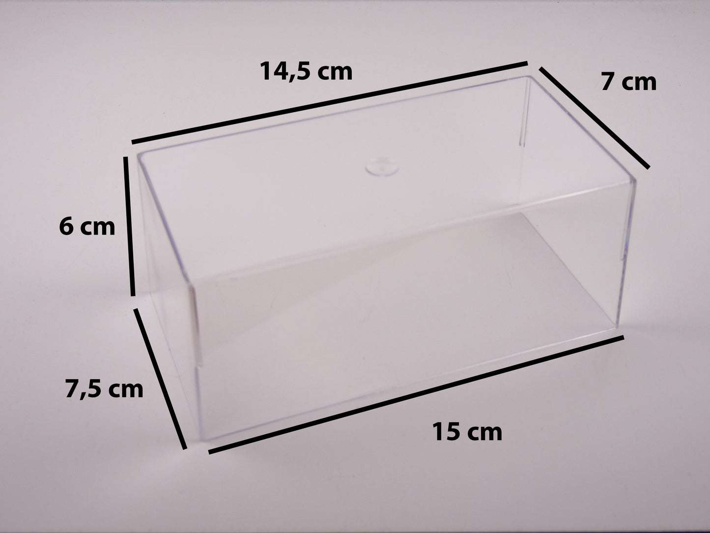 BTE7 Boîtes vitrine CLASSIQUES 6 cm : Lot de 10 boîtes SANS socles