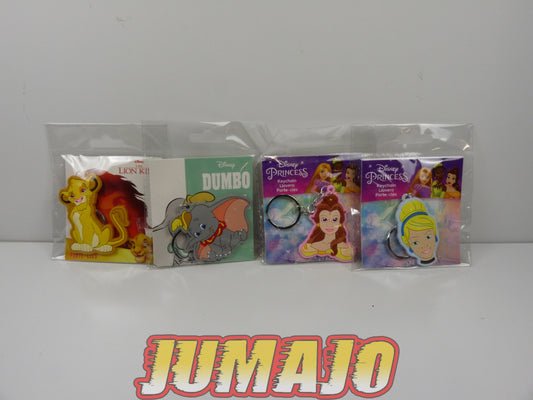 FIG85 Lot 4 Porte Cles KIDS Disney : Simba Dumbo Cendrillon Belle