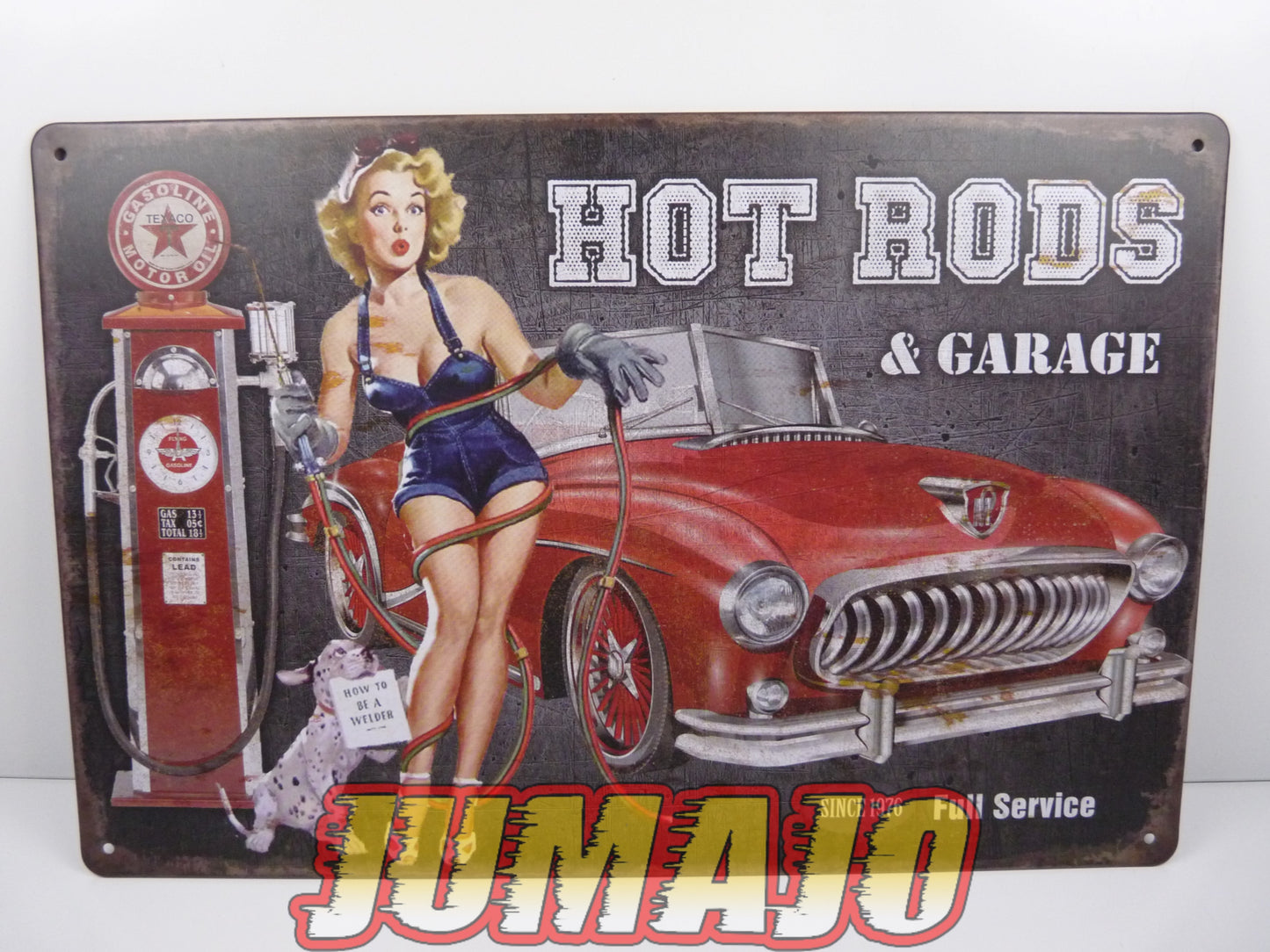 PB124 PLAQUES TOLEE vintage 20 X 30 cm : Pin'up Hot rods Garage Pompe Texaco