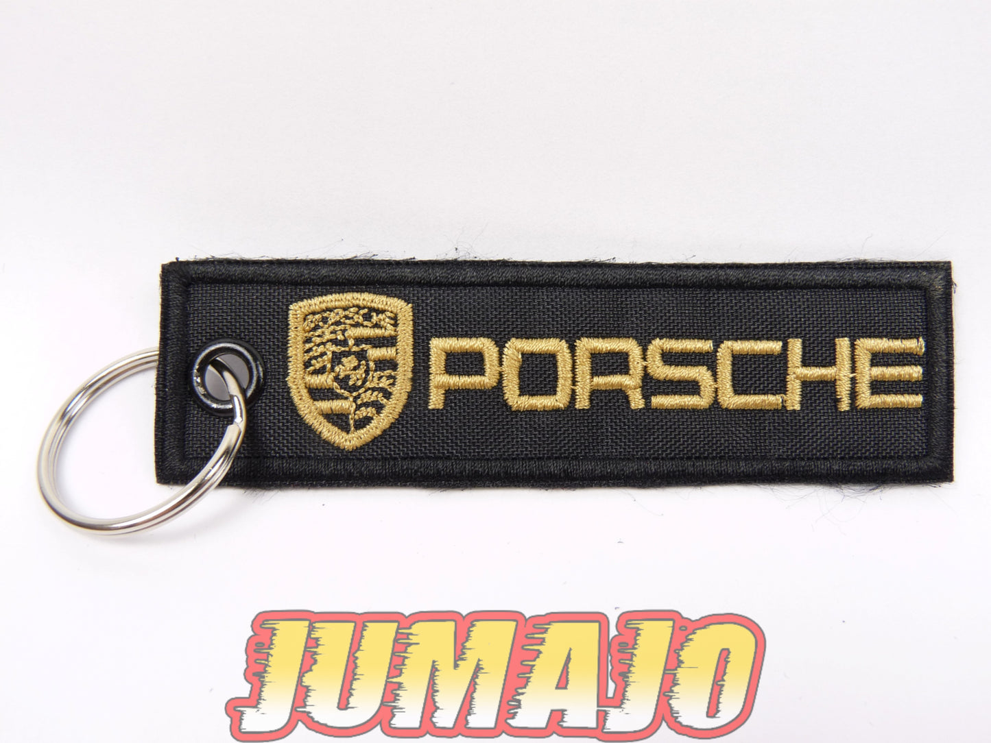 PC11 PORTE CLEF Broderie tissu environ 10,2cm x 2,8cm : Porsche
