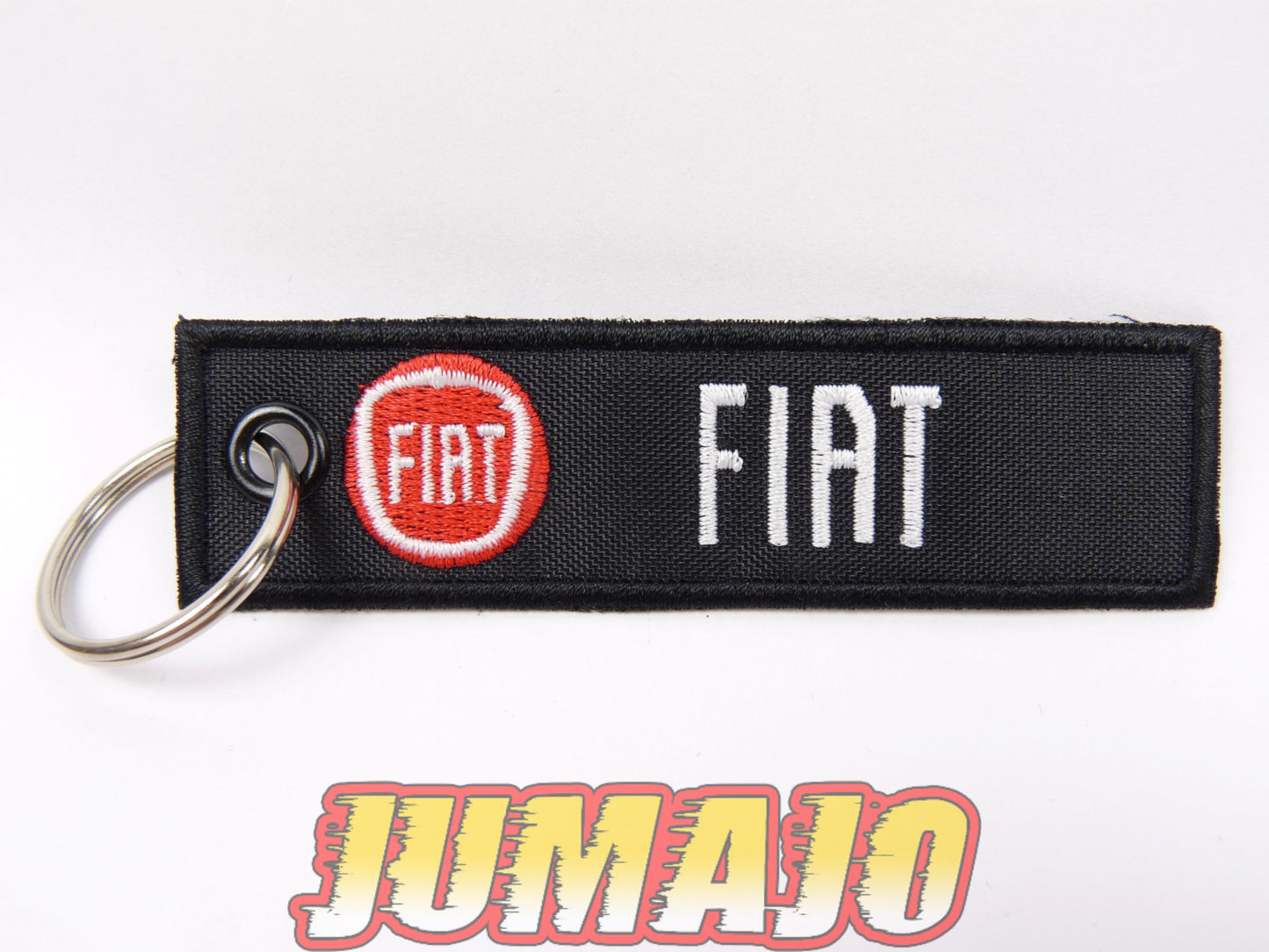PC8 PORTE CLEF Broderie tissu environ 10,2cm x 2,8cm : Fiat