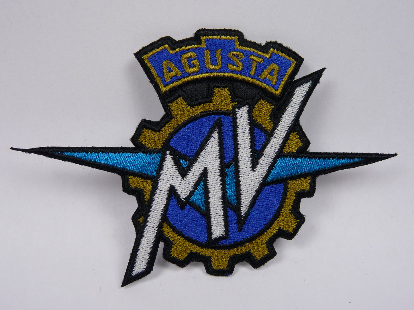 PTC108 Patch brodé thermocollé : logo MV Agusta largeur environ 12 cm hauteur environ 7.5 cm