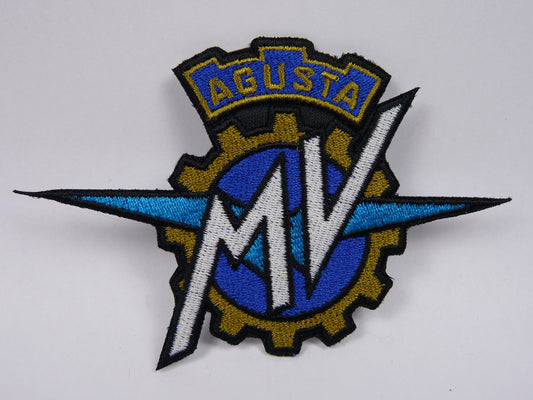 PTC108 Patch brodé thermocollé : logo MV Agusta largeur environ 12 cm hauteur environ 7.5 cm