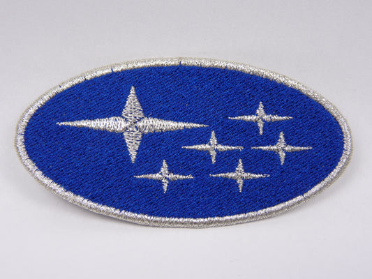 PTC130 Patch brodé thermocollé : logo Subaru largeur environ 9.3 cm hauteur environ 4.7 cm