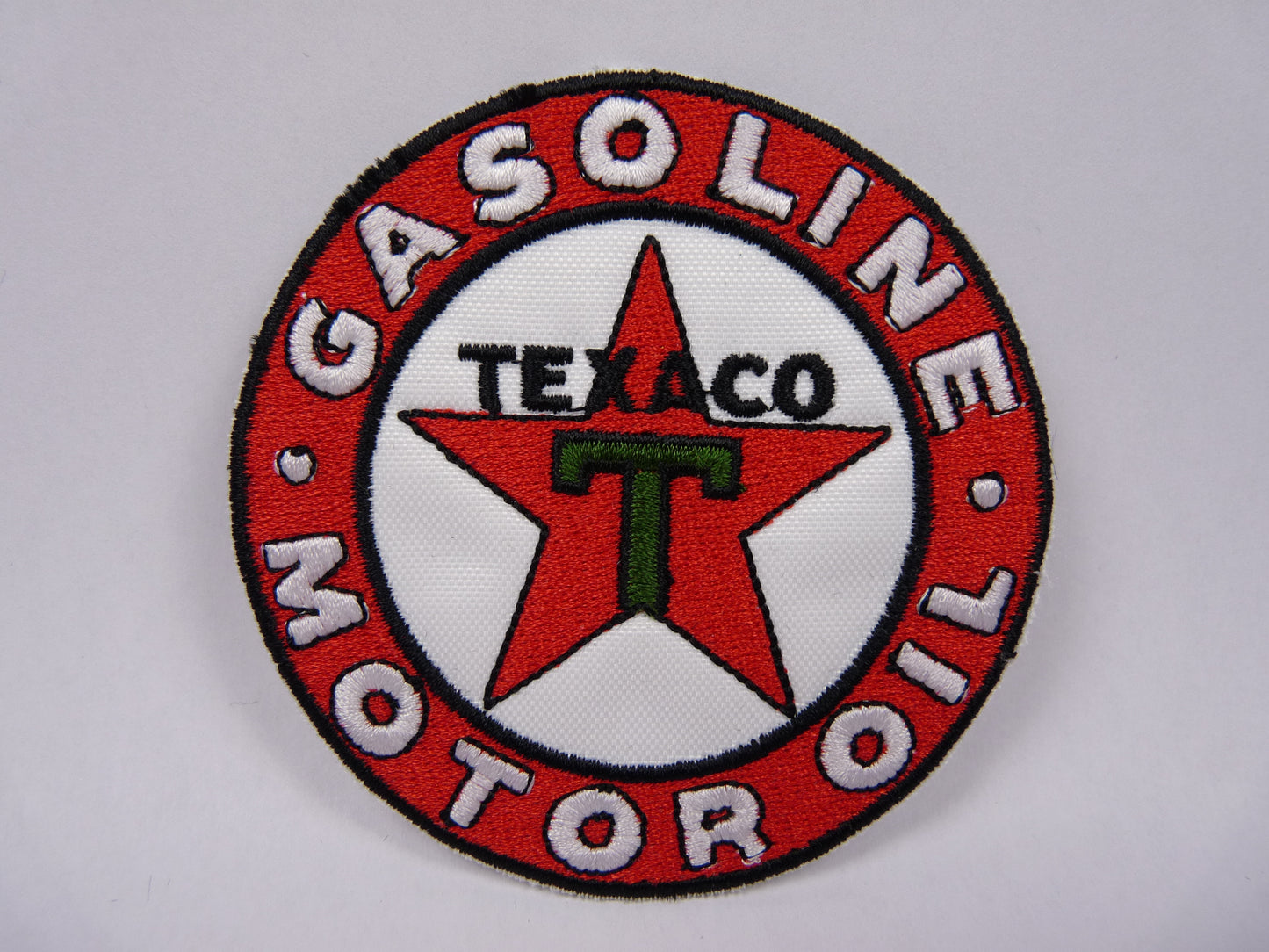 PTC132 Patch brodé thermocollé : logo Texaco Diamètre environ 8 cm