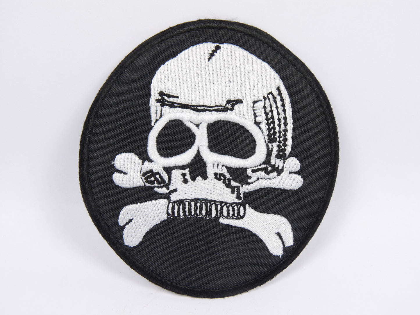 PTC160 Patch brodé thermocollé : logo Crane rond diamètre environ 9.8 cm