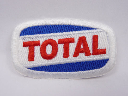 PTC17 Patch brodé thermocollé : logo Total largeur environ 8 cm hauteur environ 4.6 cm
