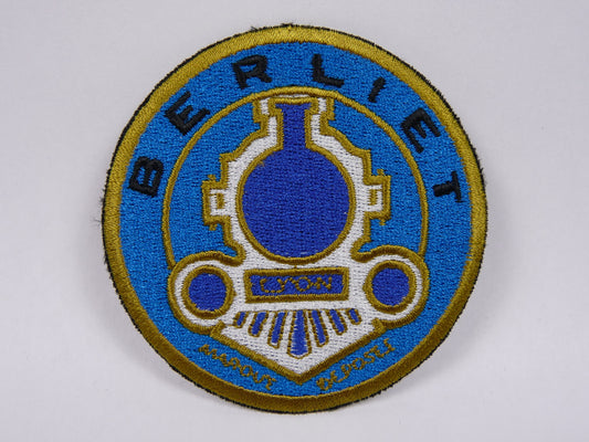 PTC28 Patch brodé thermocollé : logo Berliet Diamètre environ 7.4 cm