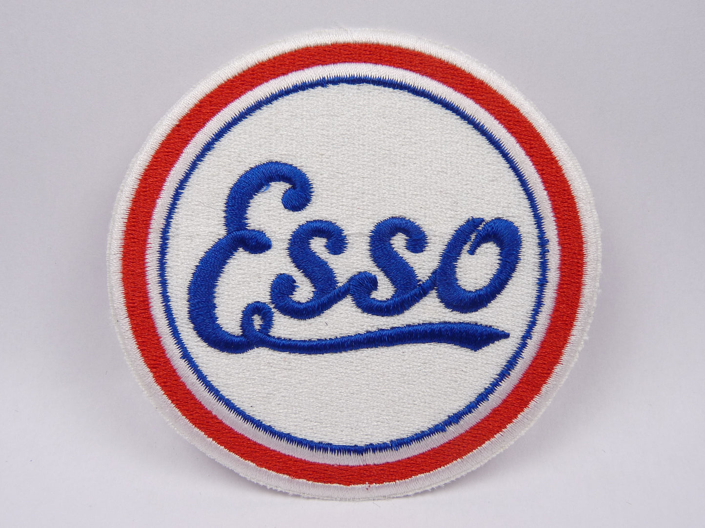 PTC7 Patch brodé thermocollé : logo Esso rond Diamètre environ 9.3 cm