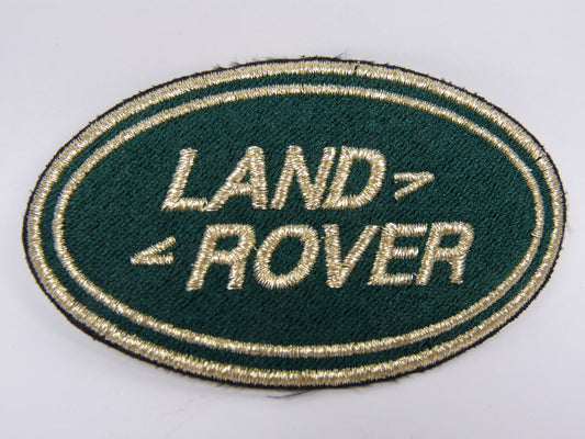 PTC91 Patch brodé thermocollé : logo Land Rover or largeur environ 9.2 cm hauteur environ 5.2 cm