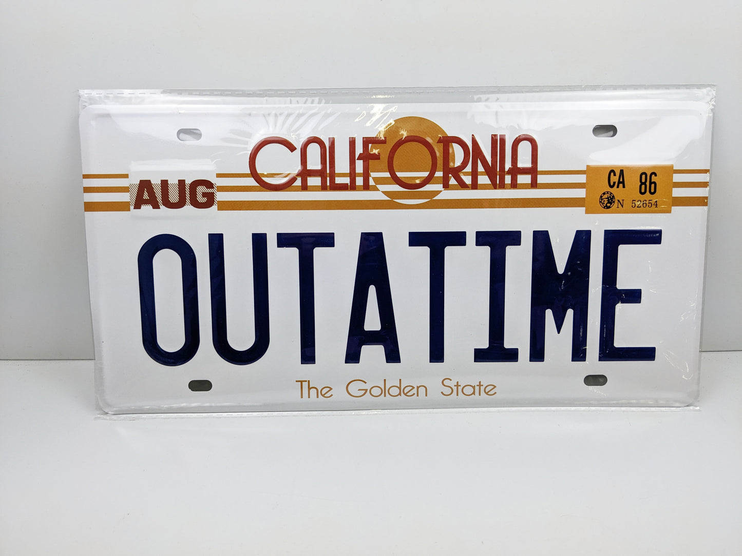 PB135 PLAQUES tolée Back to the Future Delorean : OUTATIME (Retour vers le Futur) 30x15 cm
