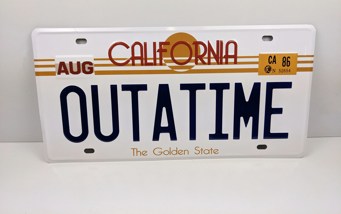 PB135 PLAQUES tolée Back to the Future Delorean : OUTATIME (Retour vers le Futur) 30x15 cm