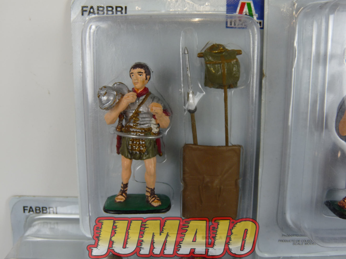 ROM13 LOT 4 SOLDATS ROMAINS Italeri 54 mm : Cavalier, Légionnaire, Gladiateur, Musicien