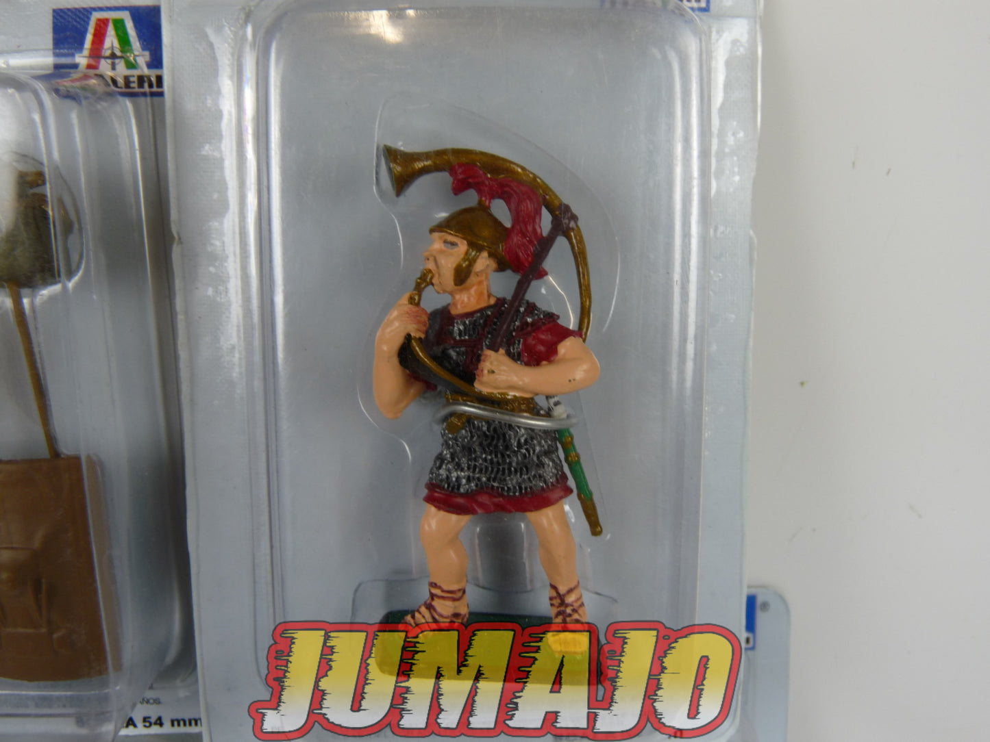 ROM13 LOT 4 SOLDATS ROMAINS Italeri 54 mm : Cavalier, Légionnaire, Gladiateur, Musicien