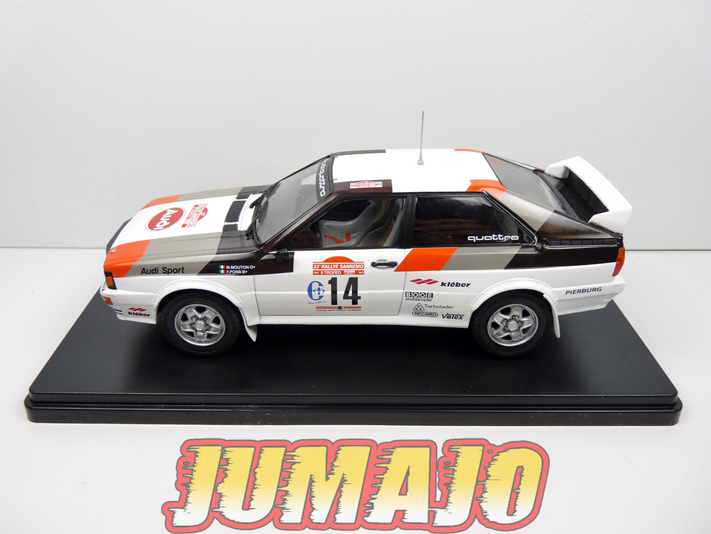 RVQ22 Voiture Rallye 1/24 SALVAT Models : AUDI Quattro A1 1981 #14 Mouton Pons