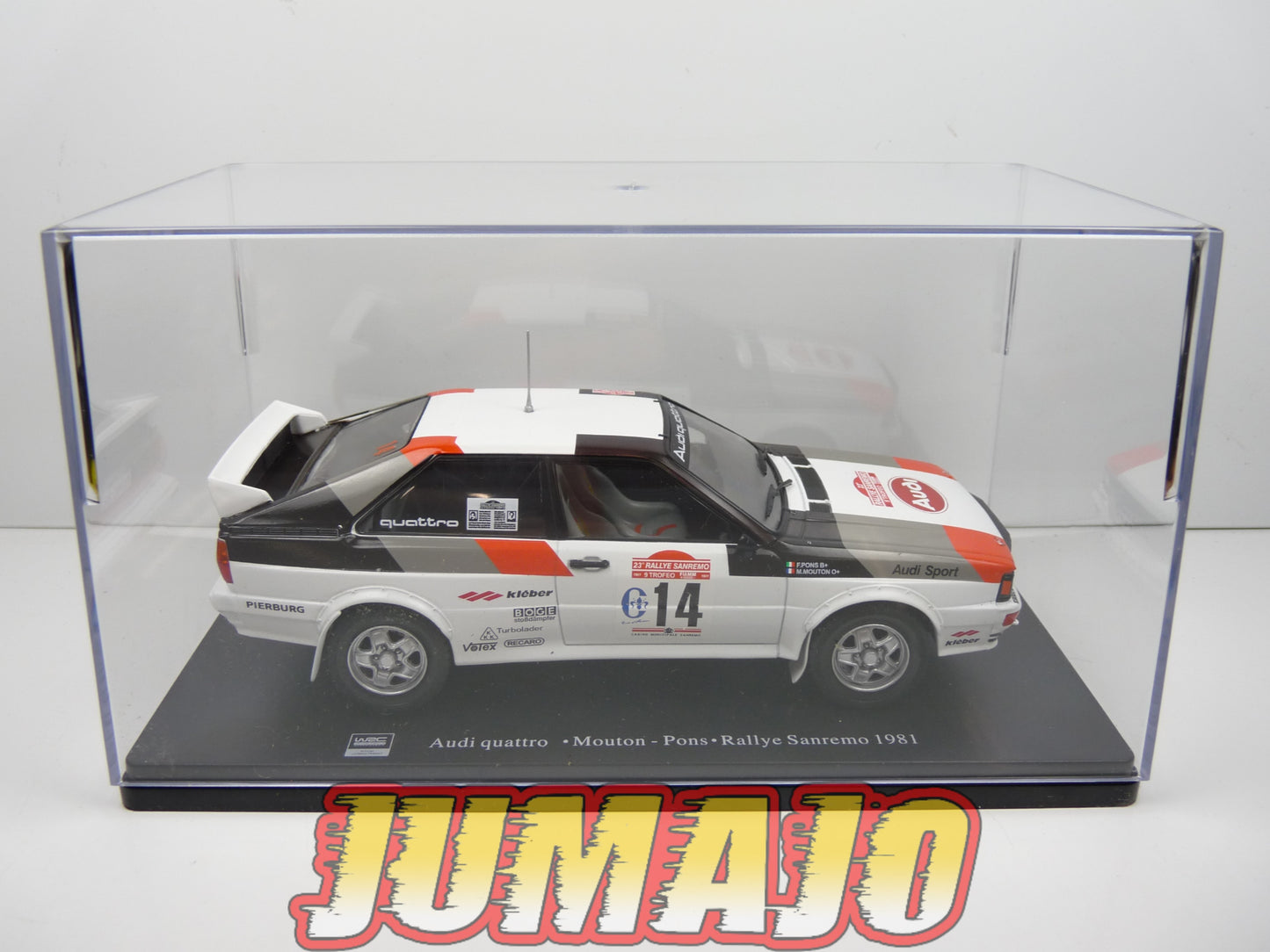 RVQ22 Voiture Rallye 1/24 SALVAT Models : AUDI Quattro A1 1981 #14 Mouton Pons