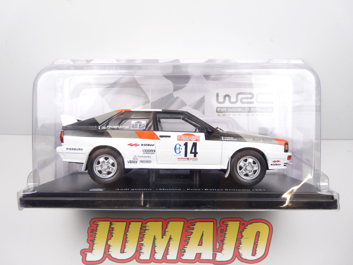 RVQ22 Voiture Rallye 1/24 SALVAT Models : AUDI Quattro A1 1981 #14 Mouton Pons
