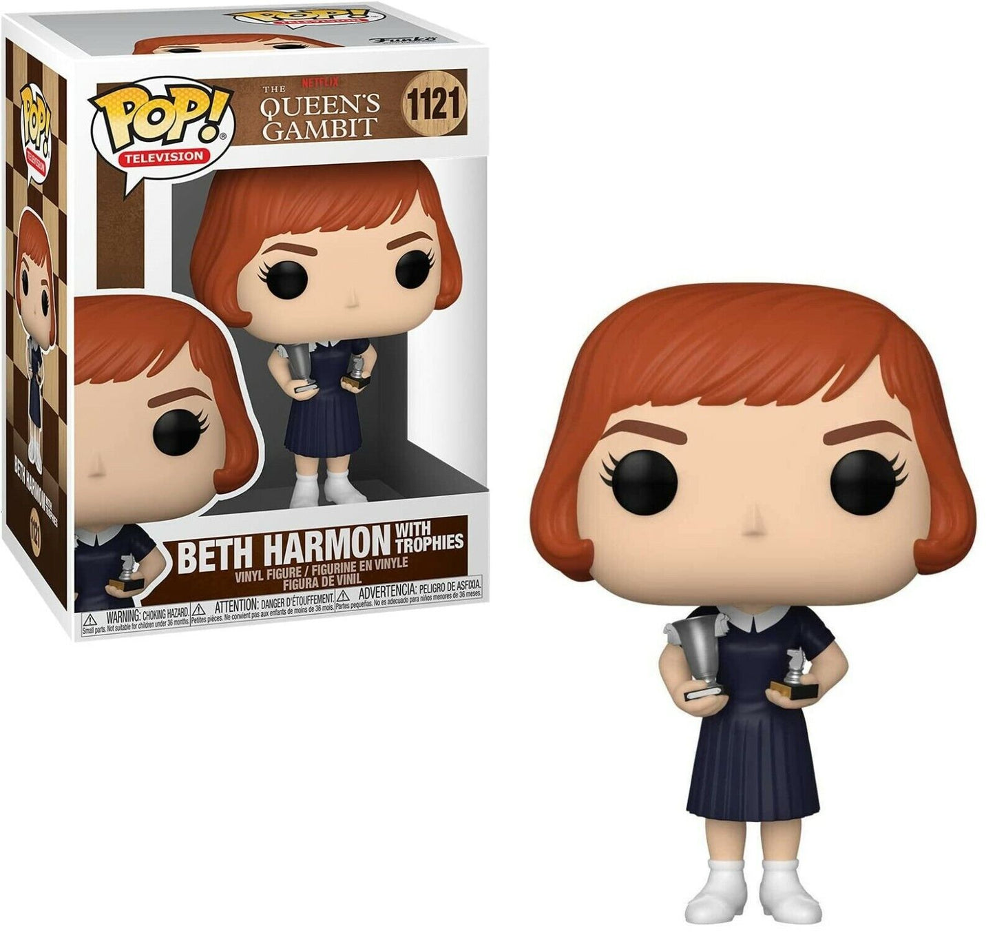 POP121 Figurine Vinyl FUNKO POP The Queen's Gambit : Beth Harmon with Trophies #1121