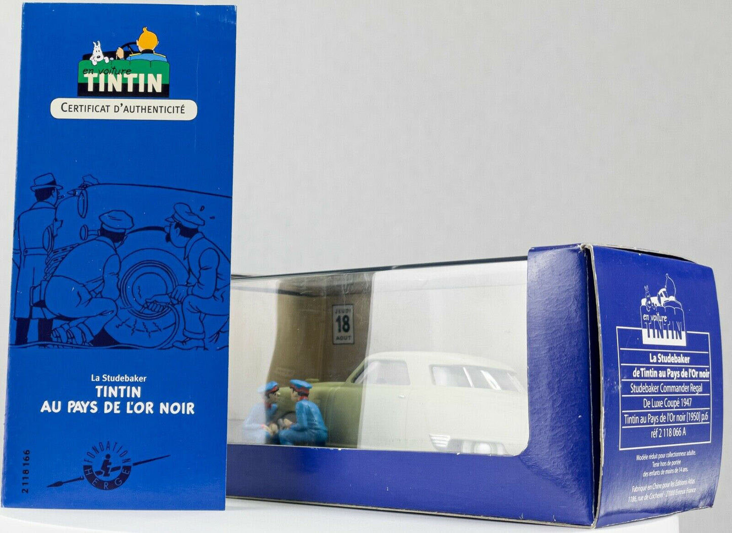 TIN66 Atlas 1/43 TINTIN en Voiture : Studebaker Commander Regal De Luxe Coupé 1947 *Occasion