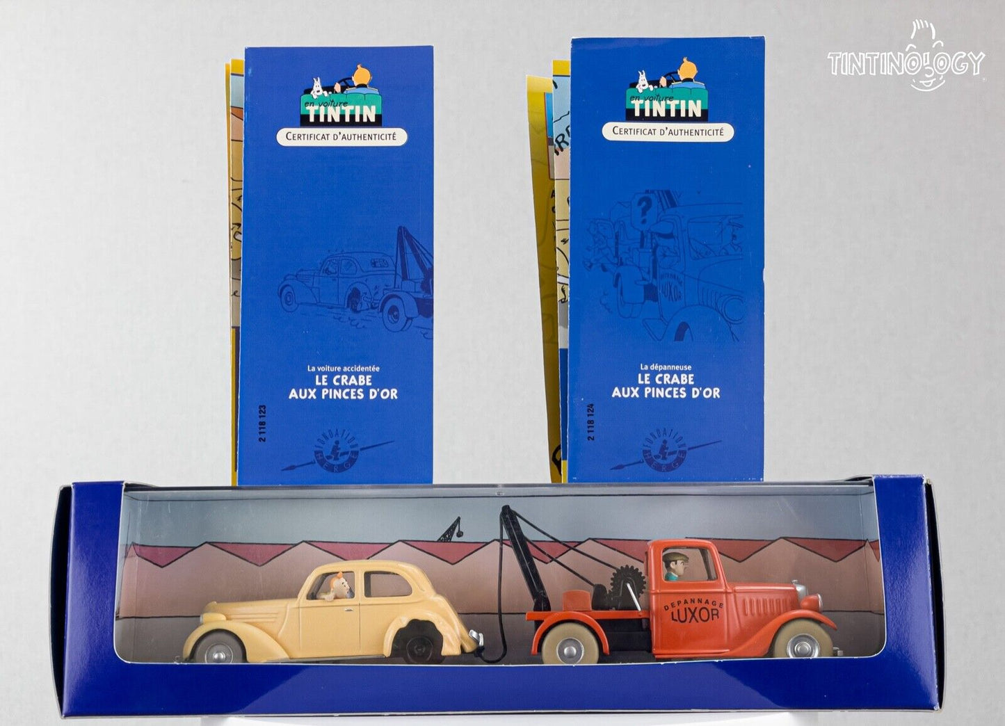 TIN24 Atlas 1/43 TINTIN : La Dépanneuse et la voiture accidentée *Occasion