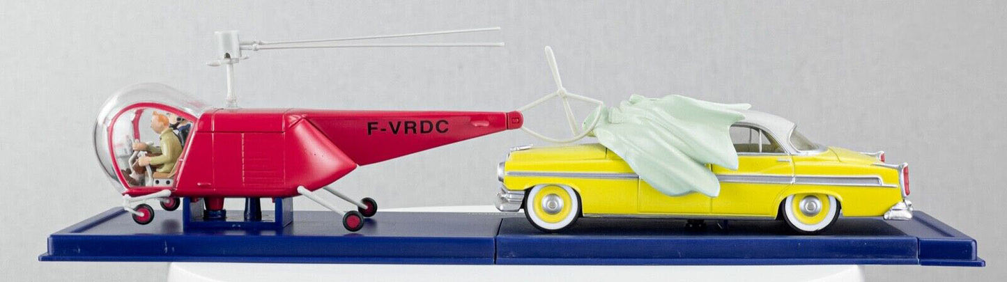 TIN48 Atlas 1/43 TINTIN : Chrysler NY et Hélicoptère Bell Model 47 *Occasion