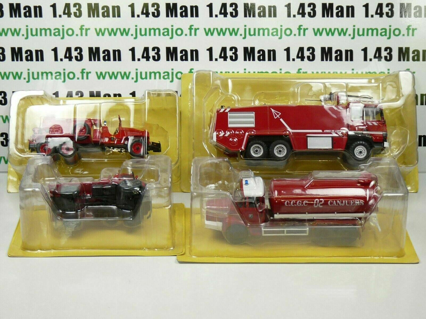LOT 4 CAMIONS POMPIERS IXO : UNIMOG 404, Renault GBH, GMC CCkw, Thomas VIGP