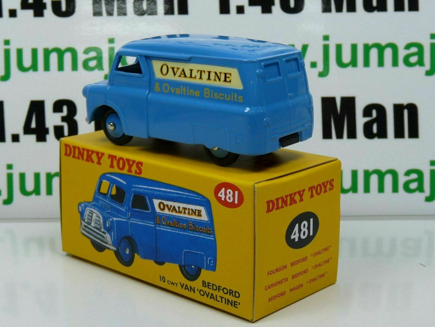 DT27 Voiture réédition DINKY TOYS Atlas : BEDFORD 10 Van Fourgon Ovaltine UK 481