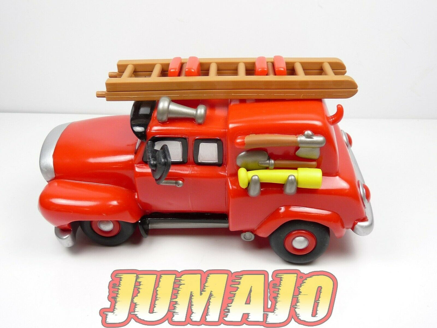 CP100 lot FIGURINES PVC enfant POMPIERS : camion + 4 soldats + accesoires 22cm
