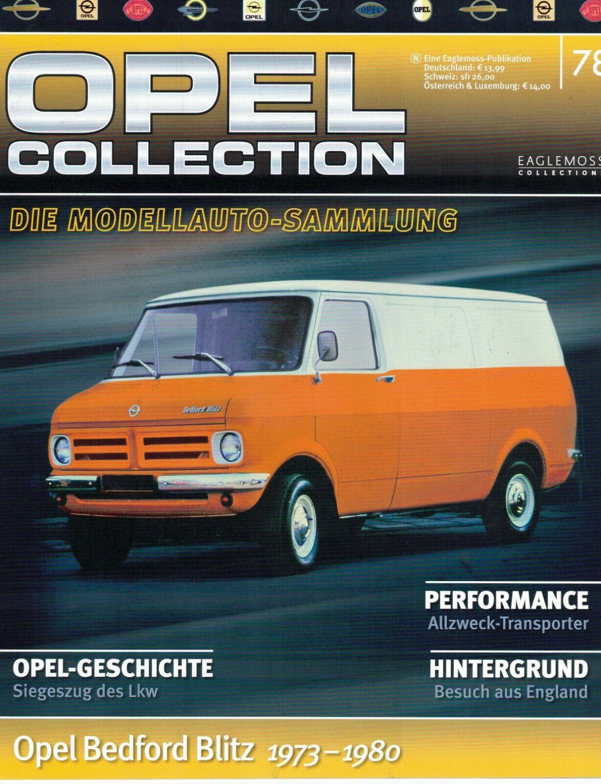 LOT 11 FASCICULES eaglemoss OPEL (en allemand) 19,23,25,48,49,51,55,61,64,69,78