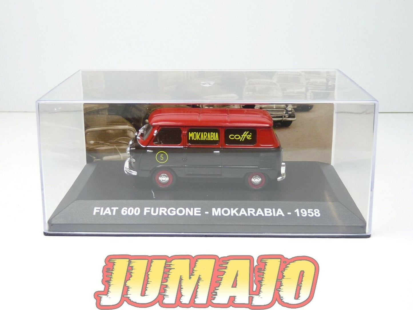 VCE5 1/43 IXO Commerciale Epoque : FIAT 600 FURGONE CAFE MOKARABIA 1958