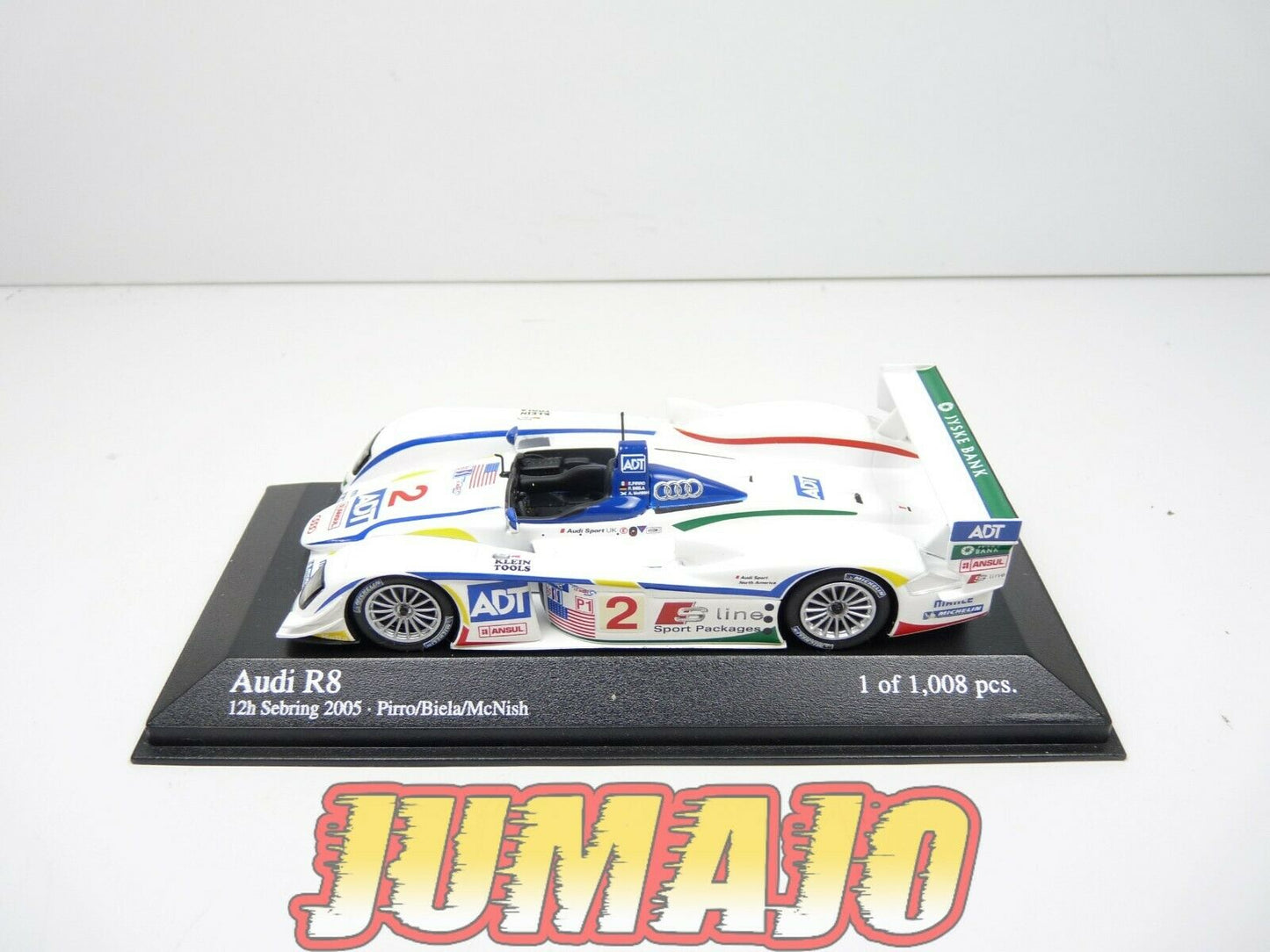24H49Z voiture 1/43 MINICHAMPS 12 Heures Sebring AUDI R8 Pirro/Biela #2 2005
