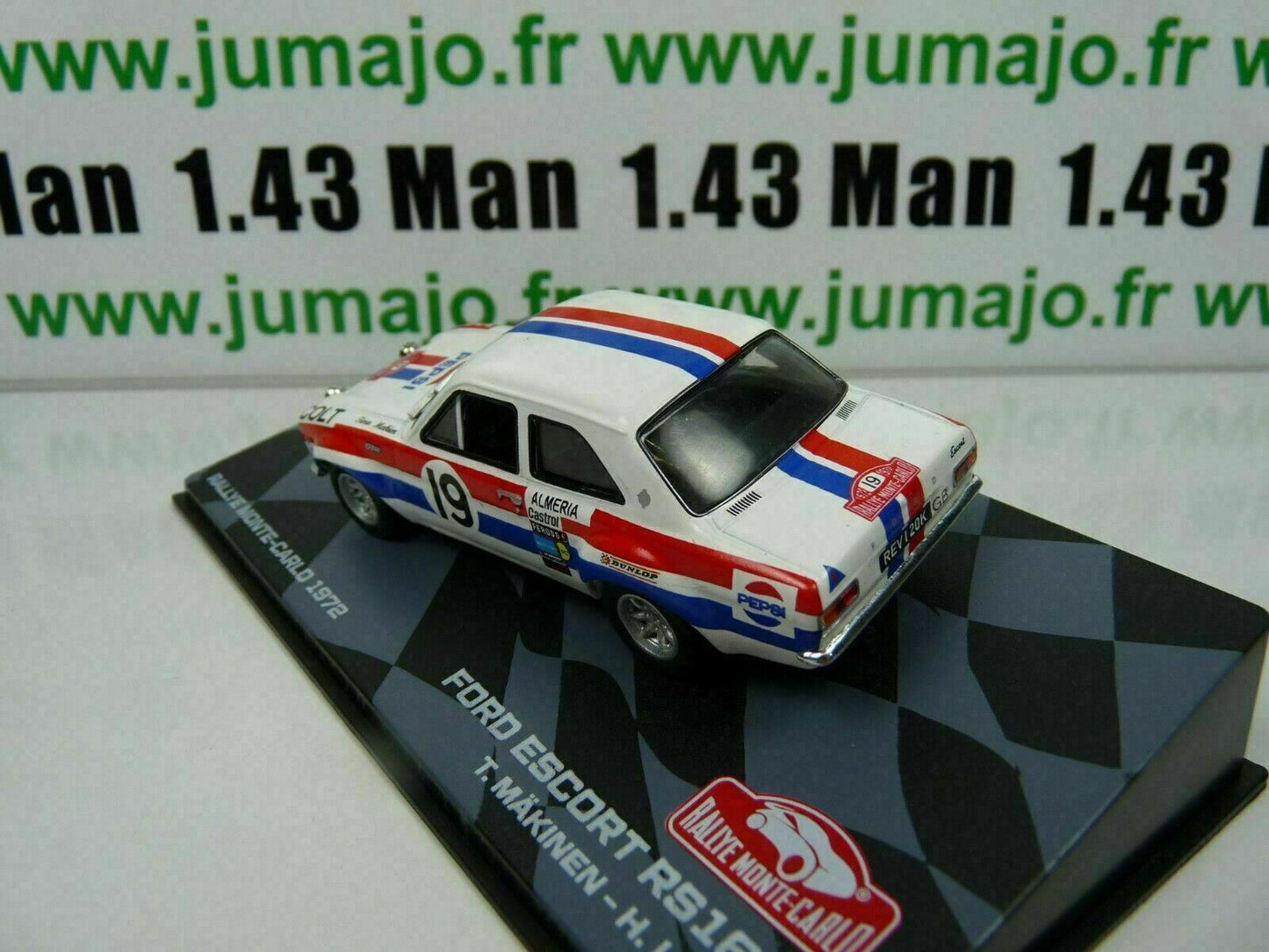 RMIT29 1/43 IXO Rallye Monte Carlo : FORD ESCORT RS1600 1972 #19 T.Makinen Pepsi