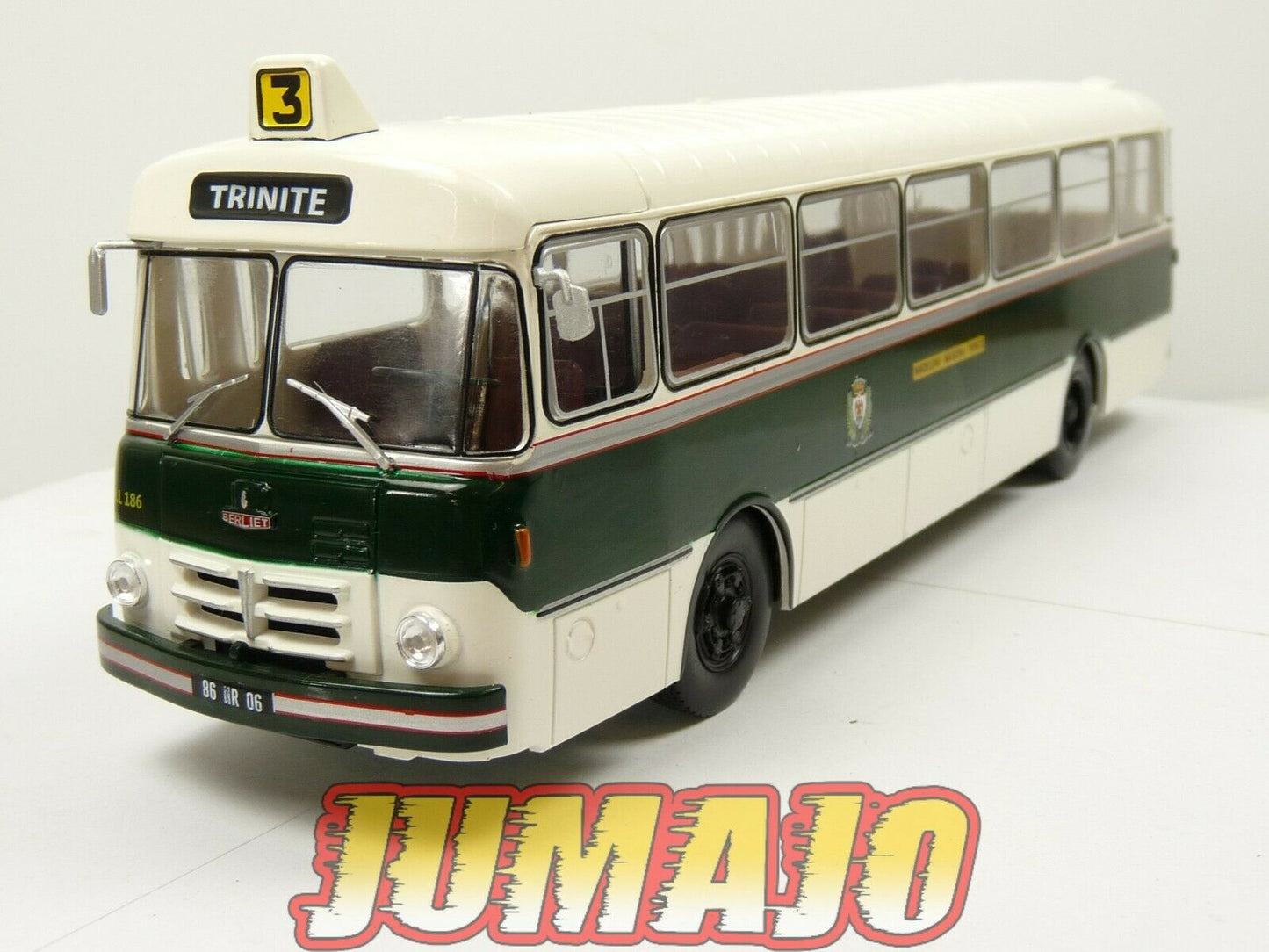 BUS69 Bus 1/43 IXO Hachette BERLIET PLR 8 MU 105 Ligne 3 Trinite 1956 France