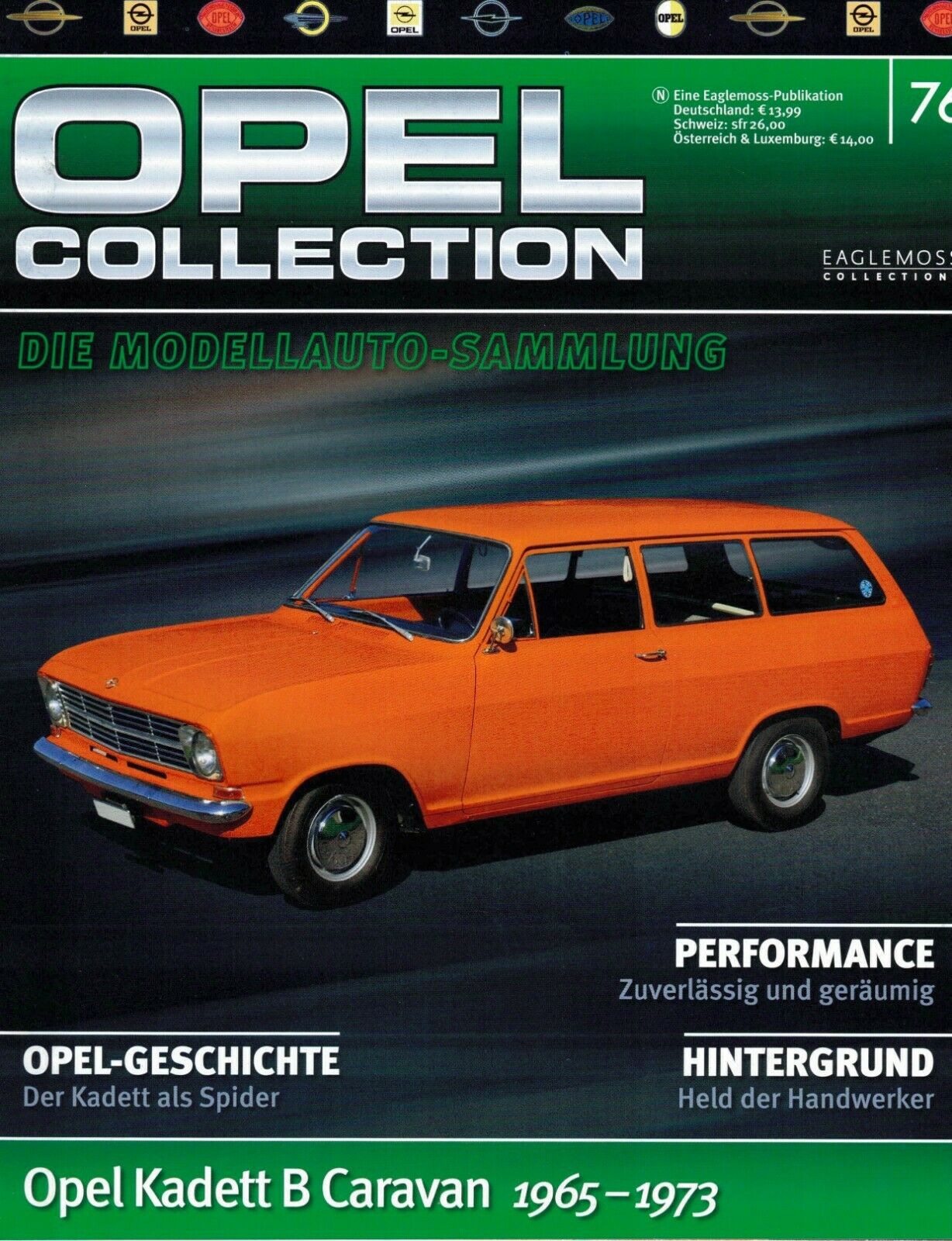 LOT 12 FASCICULES eaglemoss OPEL en allemand 22,44,50,52,53,60,63,65,70,74,76,79