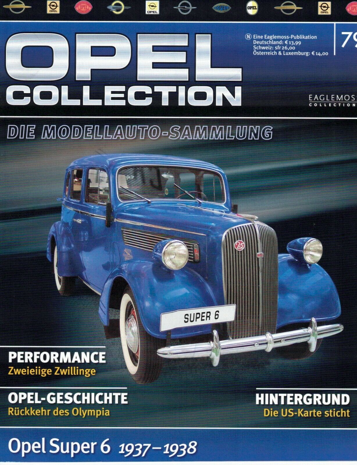 LOT 12 FASCICULES eaglemoss OPEL en allemand 22,44,50,52,53,60,63,65,70,74,76,79