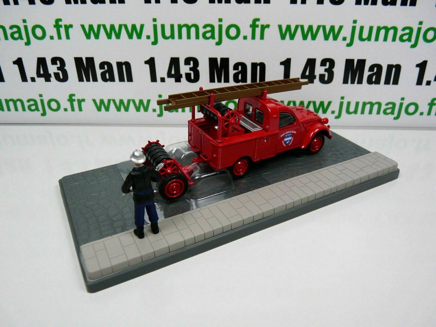 PU19 Voiture 1/43 ELIGOR Petits Utilitaires CITROEN 2CV AZU B Pick-up pompiers Remorque