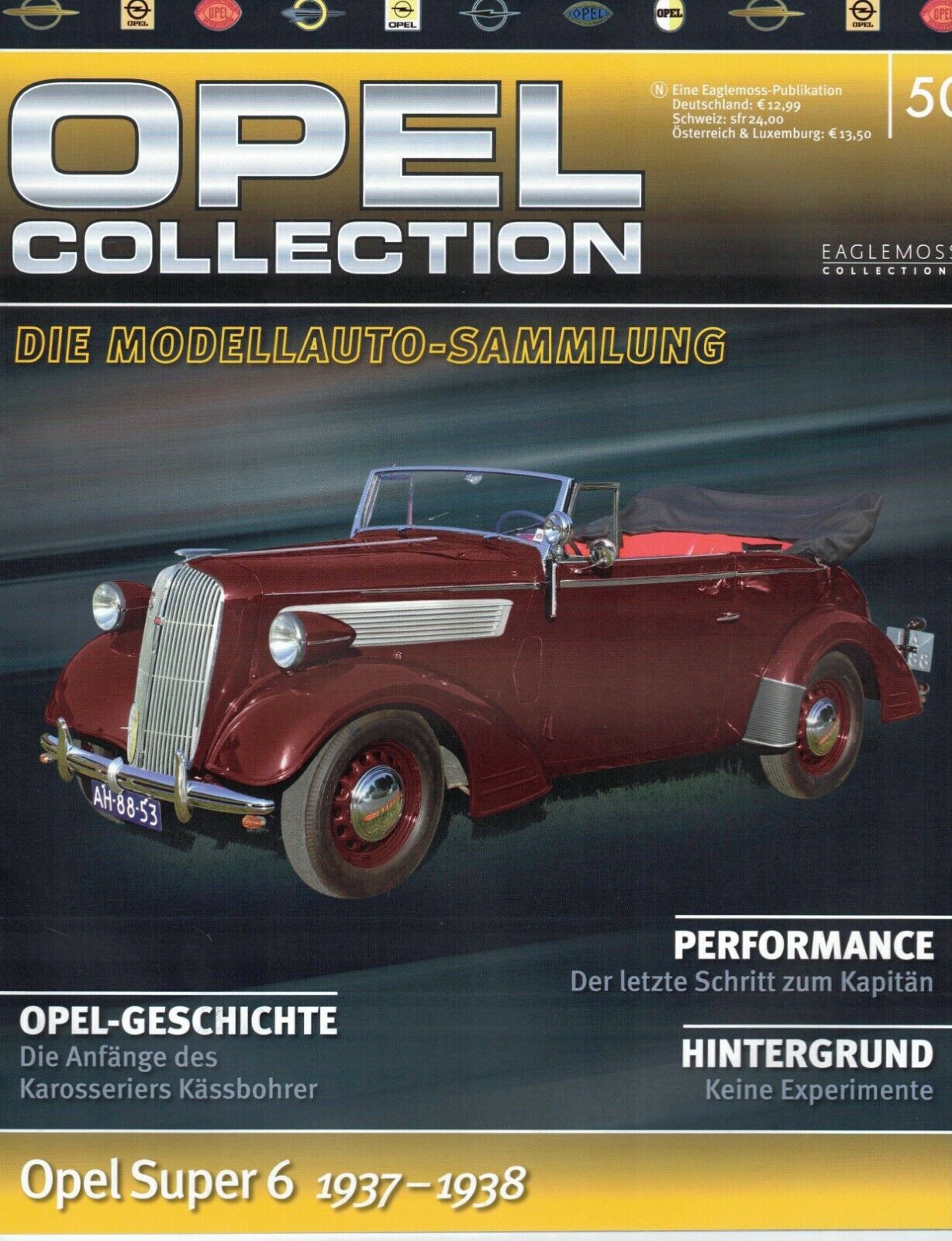 LOT 12 FASCICULES eaglemoss OPEL en allemand 22,44,50,52,53,60,63,65,70,74,76,79