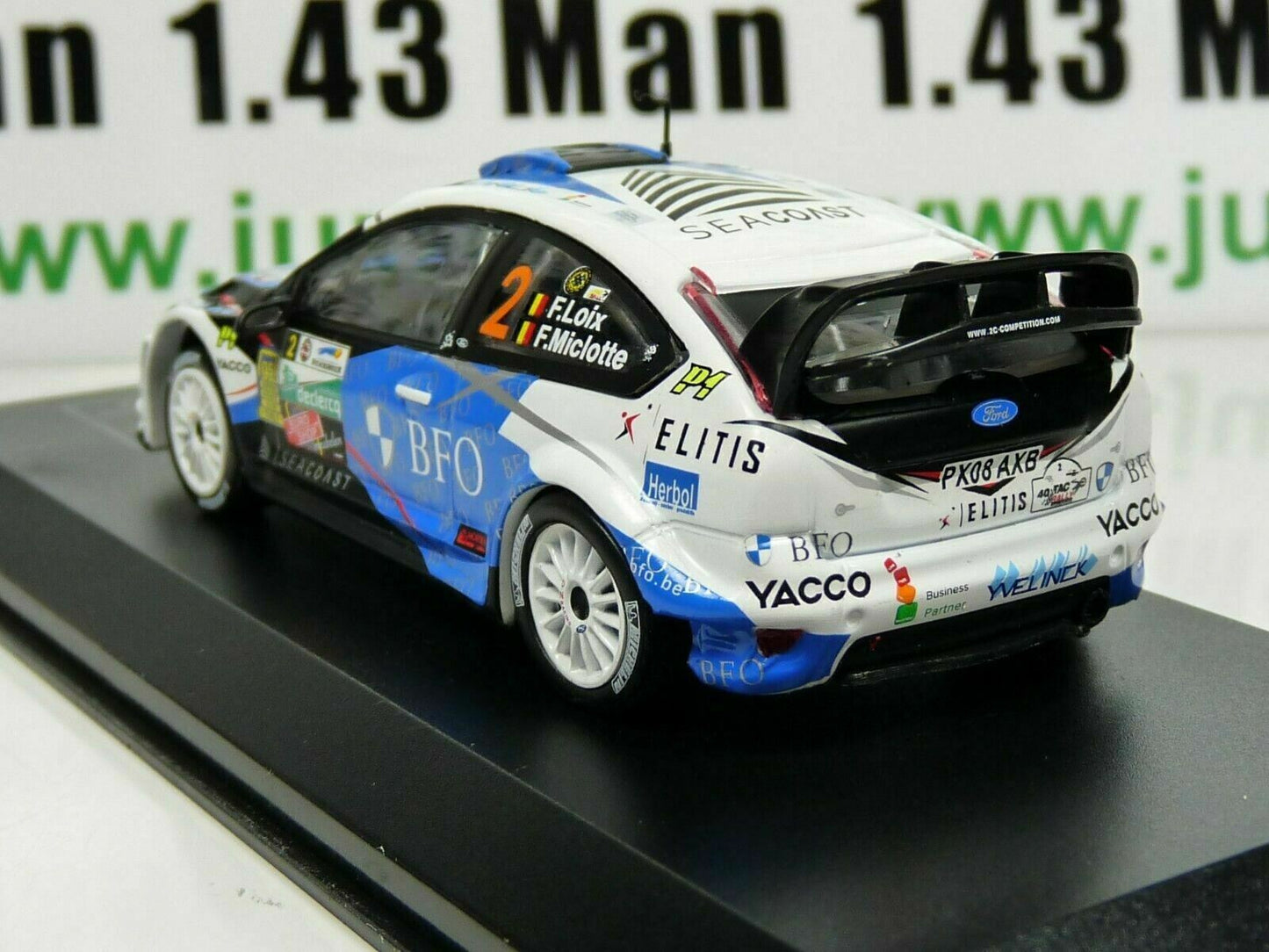 RD25 1/43 IXO Direkt Rallye Ford FOcus RS WRC 08 Belgium F.LOIX / F.MICHOTTE #2