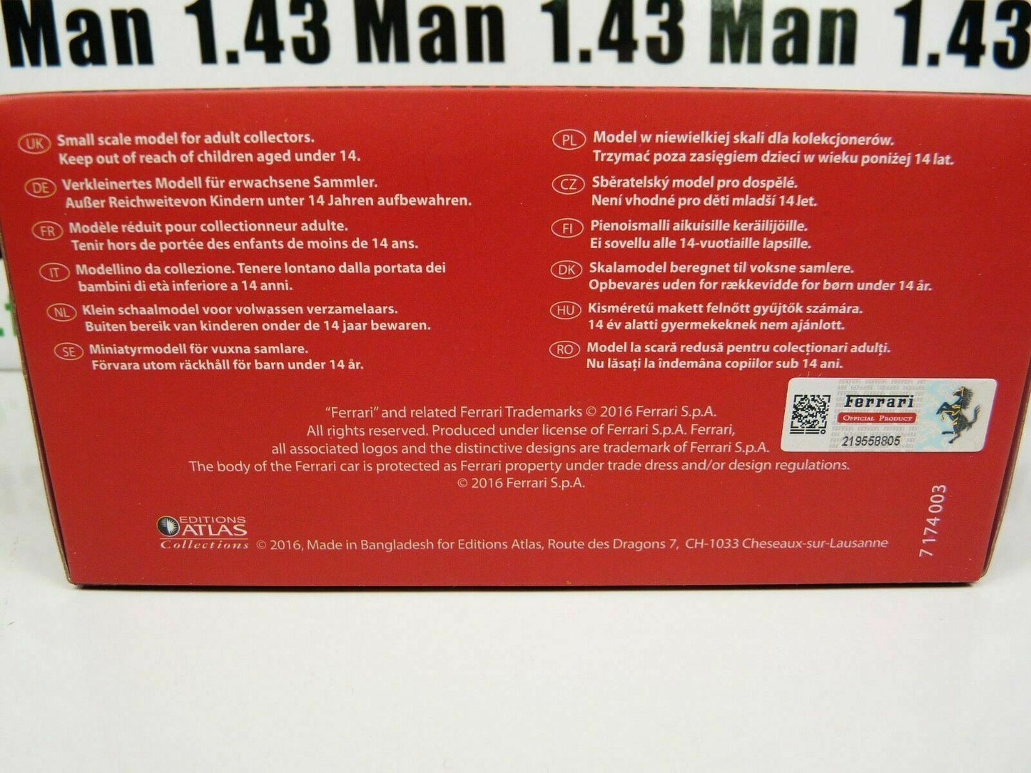 F1F1 voiture atlas 1/43 F1 Ferrari Formule 1 champion : D50 1956 JM FANGIO