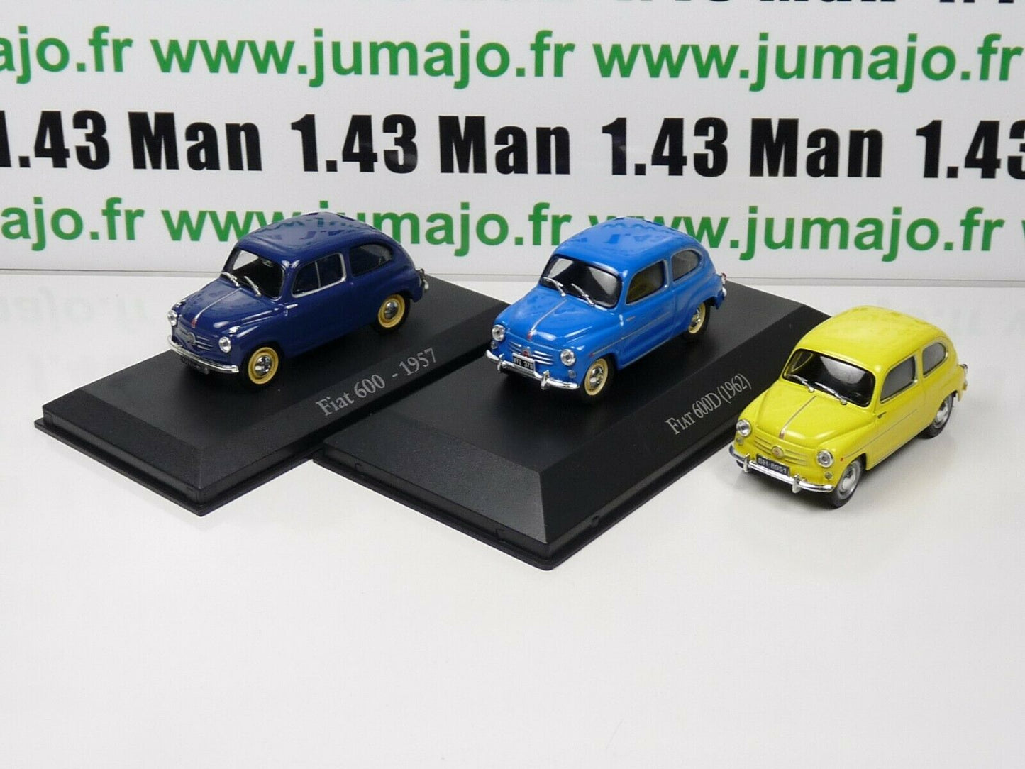 LOT 3 Voitures 1/43 IXO SALVAT: Fiat 600D 1962 Fitito, 600 1957 ARG4+PL13+RBA32