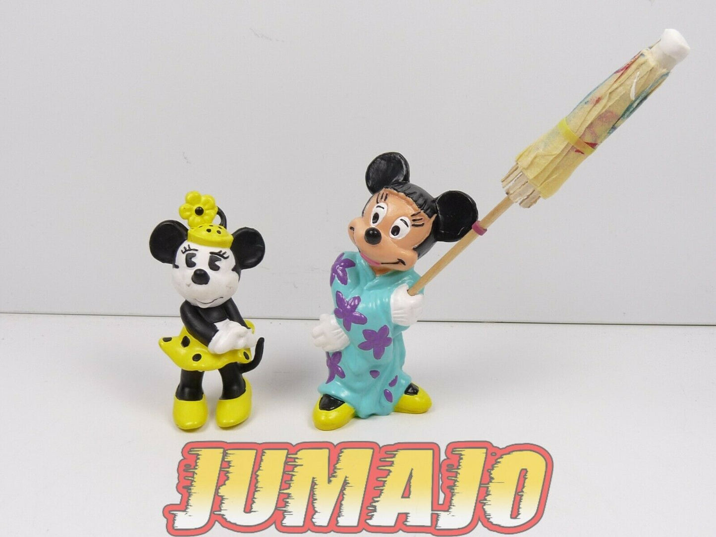 FIG73c lot 2 figurines PVC DISNEY BULLY 6cm : MICKEY mouse Mnnie chine + vintage
